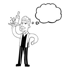 thought bubble cartoon waiter