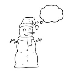 thought bubble cartoon snowman