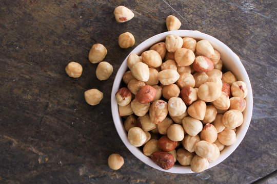 healthy shelled hazelnuts