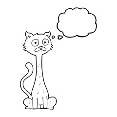 thought bubble cartoon cat