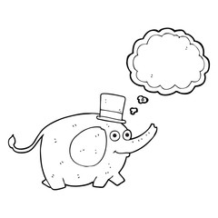 thought bubble cartoon elephant
