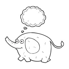 thought bubble cartoon elephant