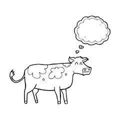 thought bubble cartoon cow