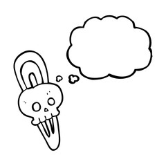 thought bubble cartoon skull hairclip
