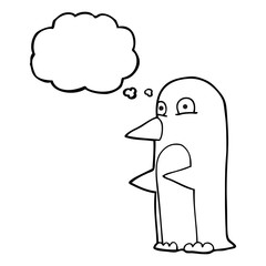 thought bubble cartoon penguin