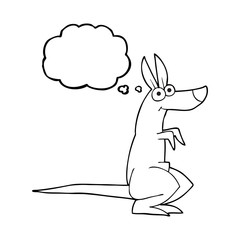 thought bubble cartoon kangaroo
