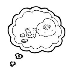 thought bubble cartoon bag of money