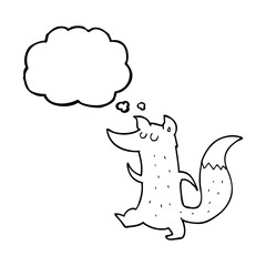 thought bubble cartoon cute wolf