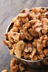 chopped walnuts in dish