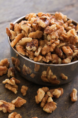 chopped walnuts in dish