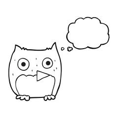 thought bubble cartoon owl