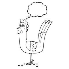 thought bubble cartoon chicken