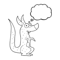 thought bubble cartoon kangaroo