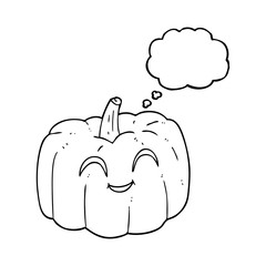 thought bubble cartoon halloween pumpkin