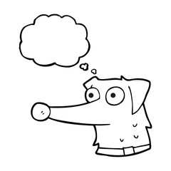 thought bubble cartoon dog with collar