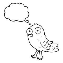 thought bubble cartoon bird