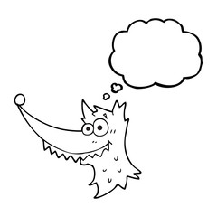 thought bubble cartoon wolf head