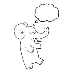 thought bubble cartoon dancing elephant