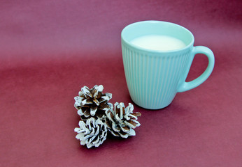 Cup of milk and cones