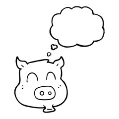 thought bubble cartoon pig
