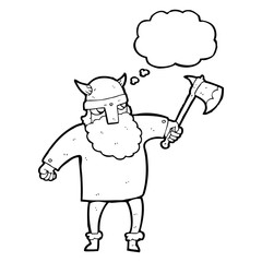 thought bubble cartoon viking warrior