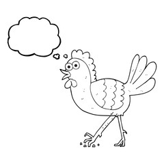 thought bubble cartoon chicken