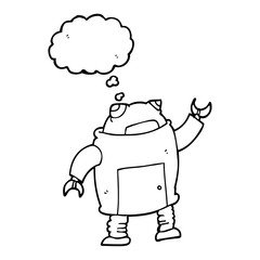 thought bubble cartoon robot