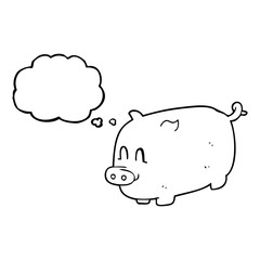 thought bubble cartoon pig