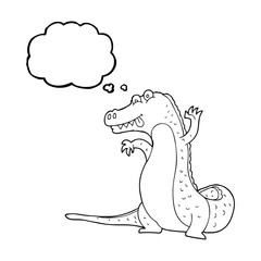 thought bubble cartoon crocodile