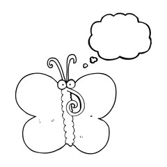 thought bubble cartoon butterfly