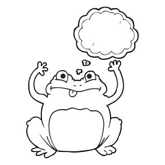 thought bubble cartoon funny frog
