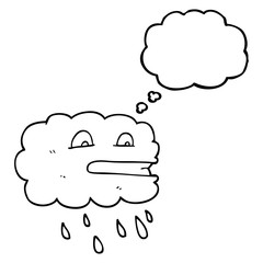 thought bubble cartoon rain cloud