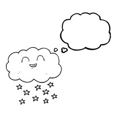 thought bubble cartoon cloud snowing