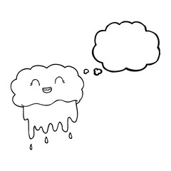 thought bubble cartoon rain cloud