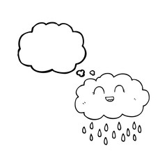 thought bubble cartoon rain cloud