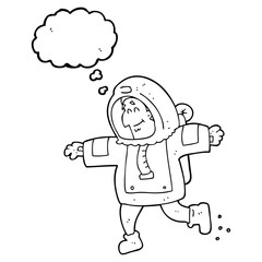 thought bubble cartoon astronaut