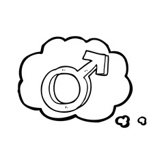 thought bubble cartoon male symbol