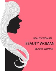 vector drawing of a beautiful woman with long hair can be used as business cards and advertising and invitation and gift card