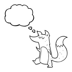 thought bubble cartoon little wolf