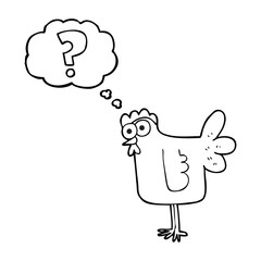 thought bubble cartoon confused chicken