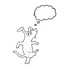thought bubble cartoon dancing dog