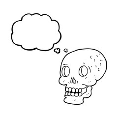 thought bubble cartoon halloween skull