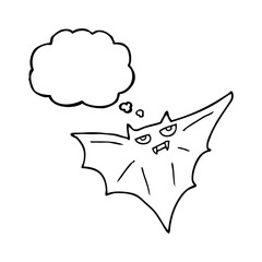 thought bubble cartoon halloween bat