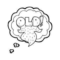 thought bubble cartoon old sign