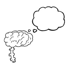 thought bubble cartoon brain