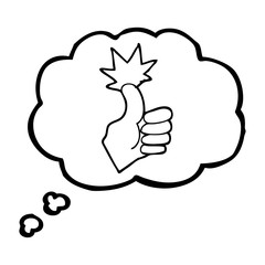 thought bubble cartoon thumbs up