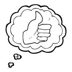 thought bubble cartoon thumbs up symbol