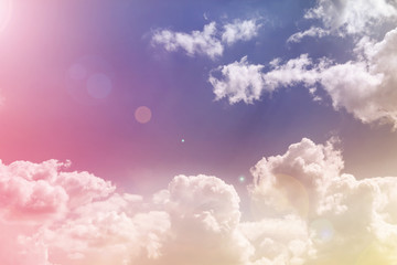 Abstract colourful dreamy sky with romantic soft mood