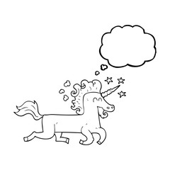 thought bubble cartoon unicorn