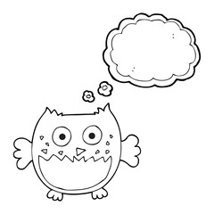 thought bubble cartoon owl